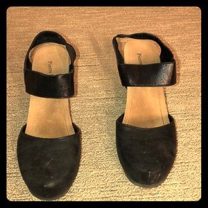 Black sling back shoes
